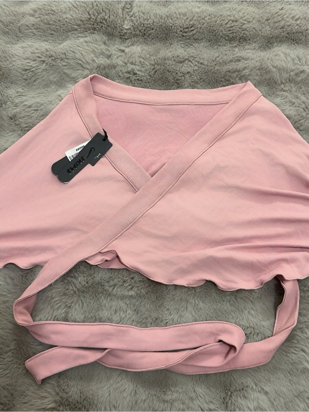 NWT NIKE SKIMS Stretch Knit Wrap Skirt Himalayan Size S - Picture 4 of 5